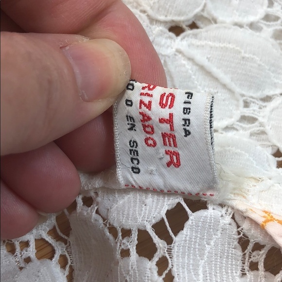 Vintage Becky white lace top vest pockets collar M - Picture 9 of 13